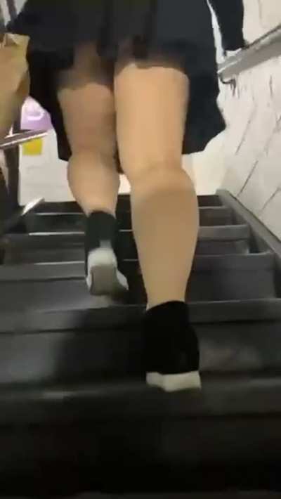 Parking garage up skirt 🙈