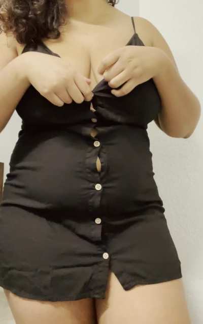 Do you like my dress? (Or my huge tits?)