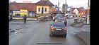 Idiot would rather get hit by a train than break through the crossing arm. Thank god for that bystander