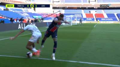 Neymar Jr second yellow card against Lille 90'