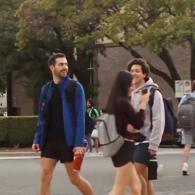 Guy trolls College campus while in 3rd person