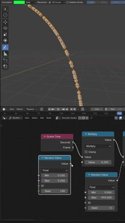 Simple Curve Flow with Geo Nodes