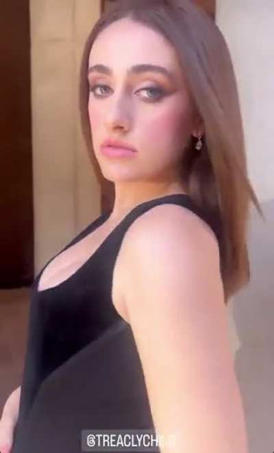 Showing off her look 