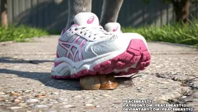 Here’s Winona Wolf crushing a big snail under her Asics running sneaker, I’m now taking commissions. I also have sneaker and boot crush clips with women, so DM me if you’re interested.