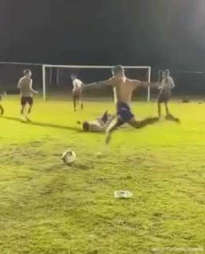 Seemed like a friendly game of soccer