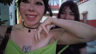 Two girls keeping it flashy [F] [F]