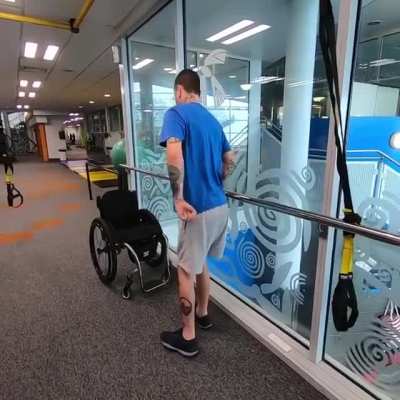 Two weeks ago I posted a video of myself with a walking frame that got a lot of atten<wbr>tion,<wbr>Here’<wbr>s an update of myself taking unassisted steps for the first time. (OC)