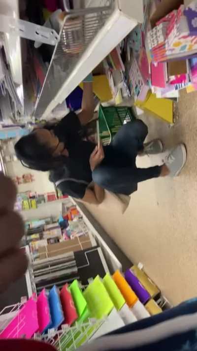 Sweet cutie squatting next to a flashing dick