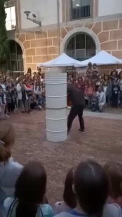 Dangerous Liquid nitrogen explosion during science experiment gone wrong, Spain.