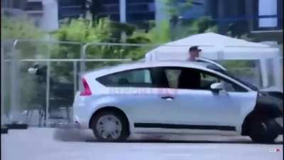 Albanian guy prevents possible terrorist attack with a drop kick through the window!