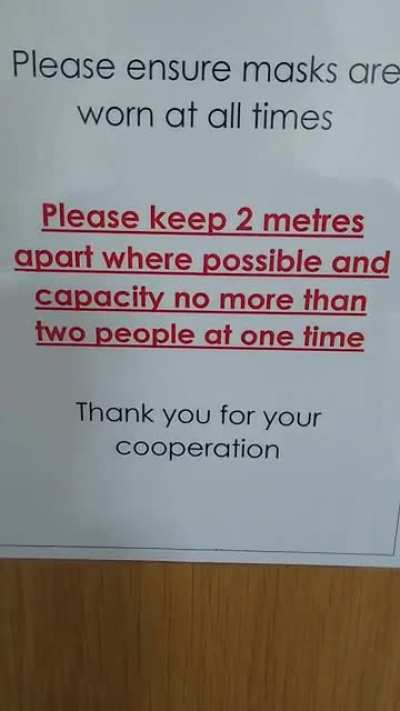 No more than two people inside