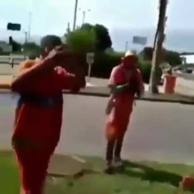 to help a coworker do a backflip