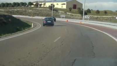 This is why speed limits are placed before sharp turns.