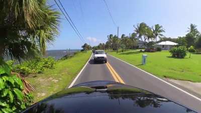 [oc] Idiot in white pickup truck (AKA Florida Man) almost causes a head on collision. Oncoming car slammed on brakes and came to a complete stop. Camera car hit brakes and swerved right.