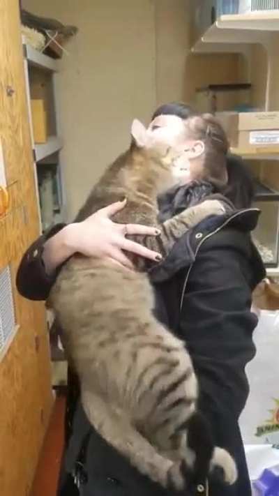 She's adopting this kitty.