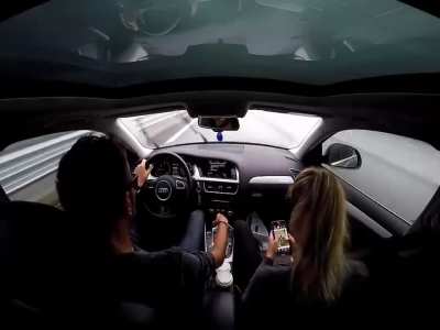 Audi A4 Quattro losing control at 140 km /h