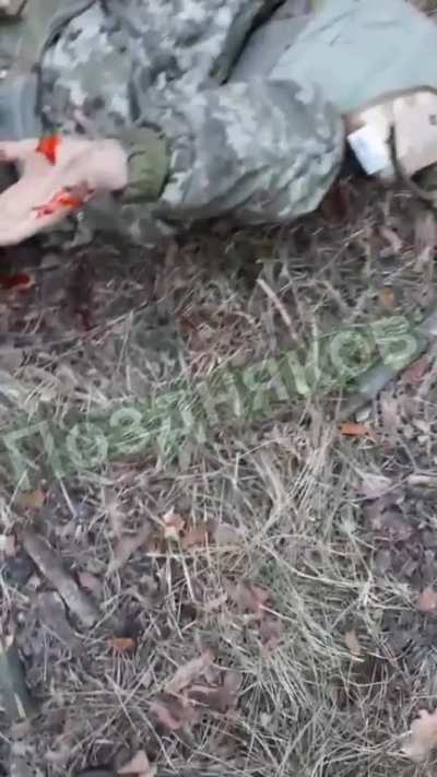 Possible war crime. Russians captured a Ukrainian soldier, the video ends with the words 