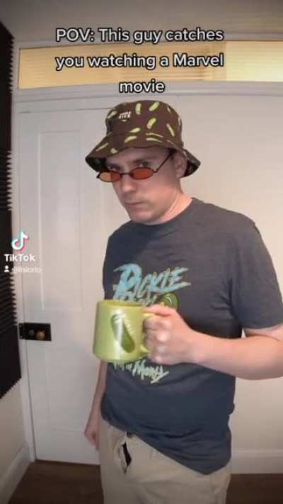 POV: This guy catches you watching a Marvel movie