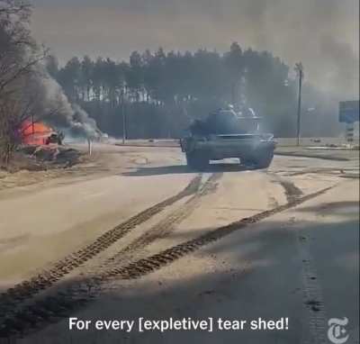 Ukrainian and Russian troops fight with each other near Kyiv