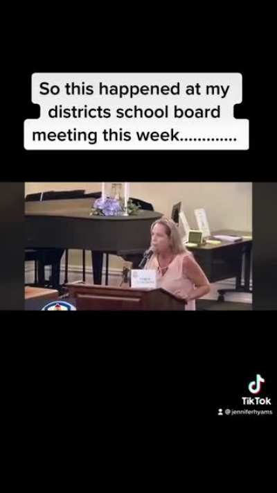 This happened in my school districts board meeting this week…I shouldn’t be surprised
