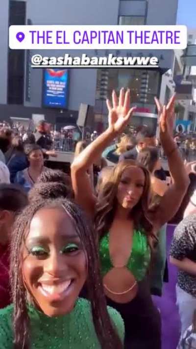 Trinity Fatu (Naomi) and Mercedes Varnado (Sasha Banks) at the She-Hulk premier