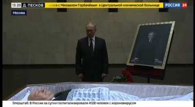 Putin laid flowers at the coffin of Gorbachev in the Central Clinical Hospital of Moscow, where Vice President of the Russian Lukoil Ravil Maganov accidentally fell out of the window this morning. A very strange coincidence.