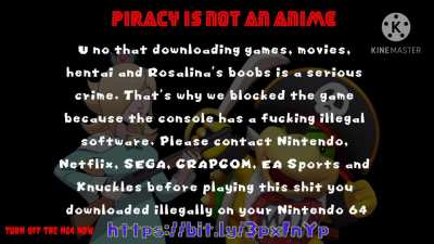 Rosalina, Rosalina & Rosalina [N64 UNRELEASED GAME] [2003] Anti Piracy Screen