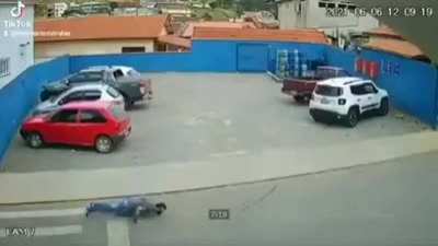He didn't see the car coming.