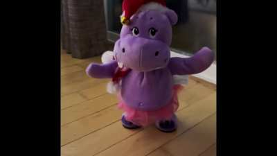 SIL bought this for my daughter. It sang ‘hippopotamus for Christmas’ but this is all I heard