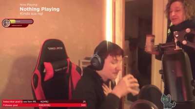Me downing a glass of vinegar on stream
