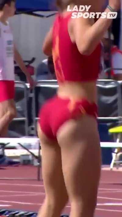 Jiggle celebration after long jump