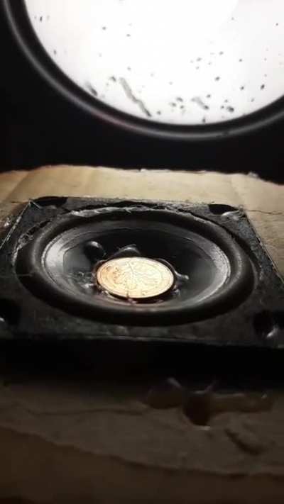 A speaker head starting to blow out