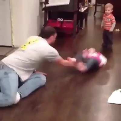 'Responsible' dad plays child bowling