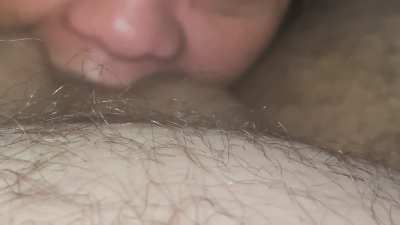 My girl devouring my white cock