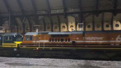 Class 66 pulling a class 70 with the help of another class 70 (I think)