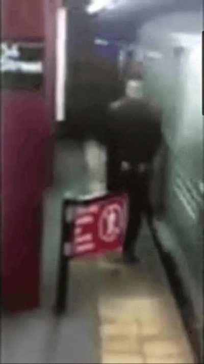 Man walks through a 