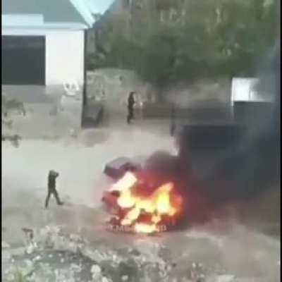 It's still dangerous to be near a burning vehicle
