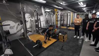 He just deadlifted his own weight, respect.