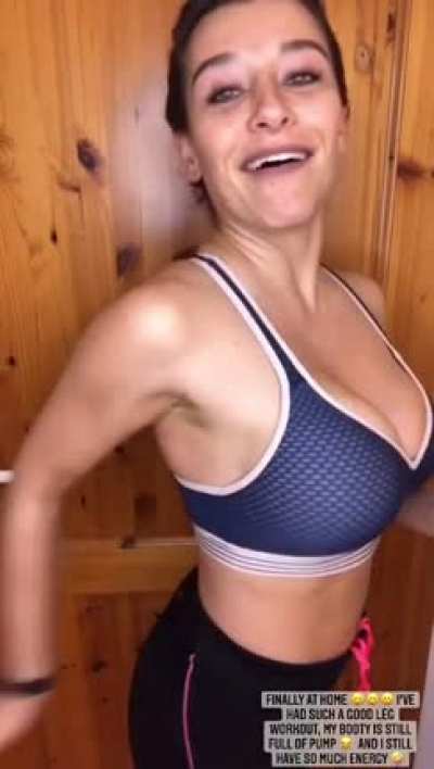 Spanking herself!