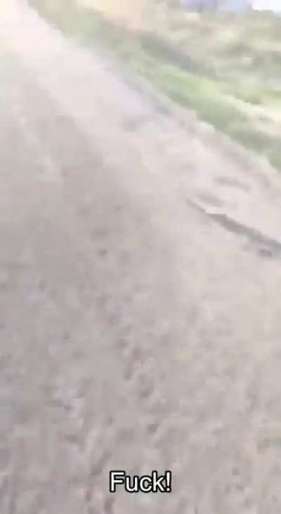 Russian squad comes under mortar fire while running away from the previous attack