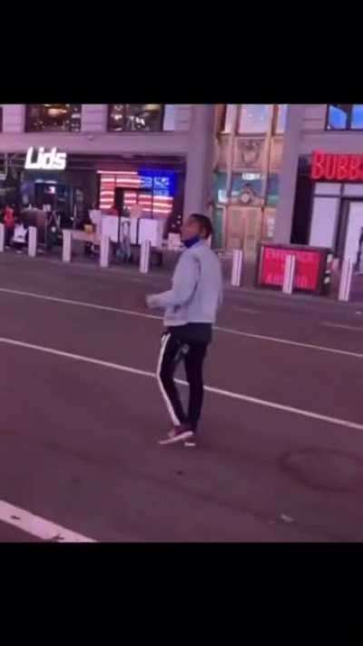 Bruce when the Woo’s finally catch him in NY