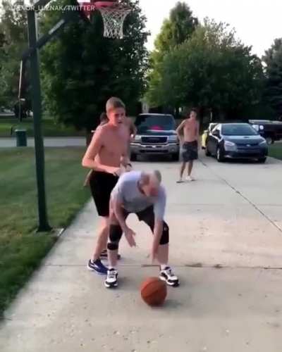 Dad sending his son to the ER from burns on the basketball court