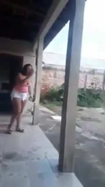 dang man! shes strong, (what she gets)
