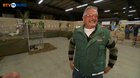 Chicken farmer laughs like a chicken