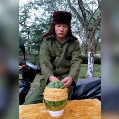 What could go wrong while putting rubber bands on a watermelon