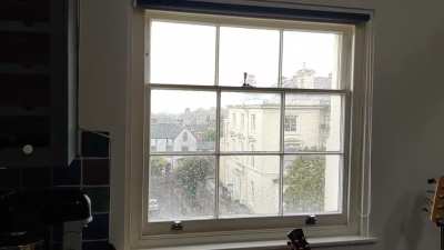 The rain sounds great in my new attic apartment.