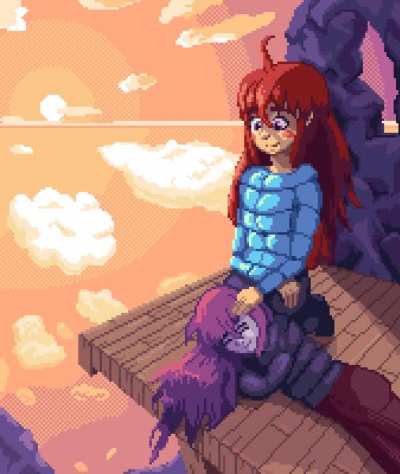 I drew the two main characters of Celeste