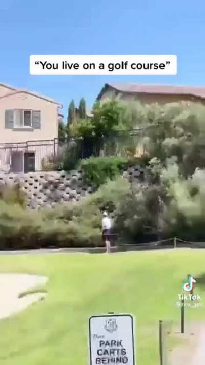 When you forget you live on a golf course