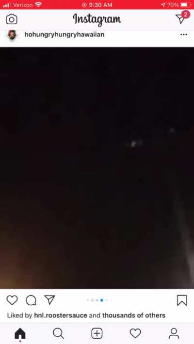 Major sighting over Hawaii last night. If you look closely you can see an outline of a triangle.