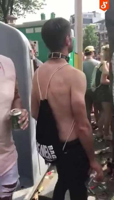Man Drinking Cups of Fresh Piss From Public Urinals